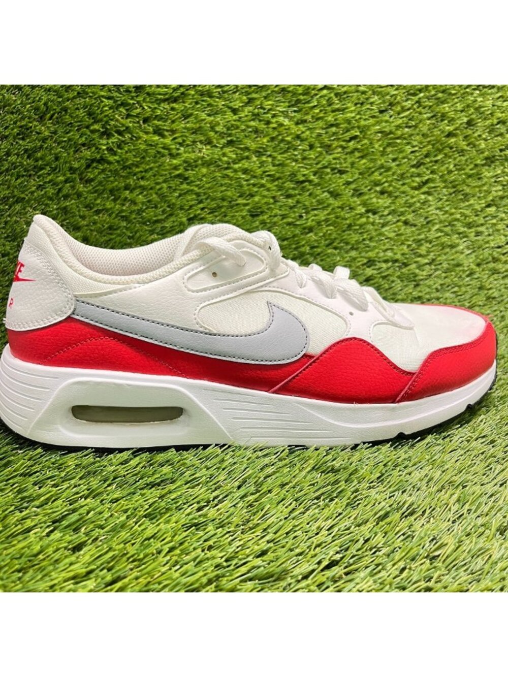 Nike Air Max SC Mens Size 12 White Red Athletic Running Walking Shoes Sneakers